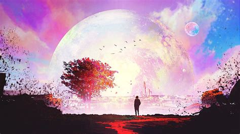 artwork, Illustration, Sunset, Sky, Fantasy art HD Wallpapers / Desktop ...