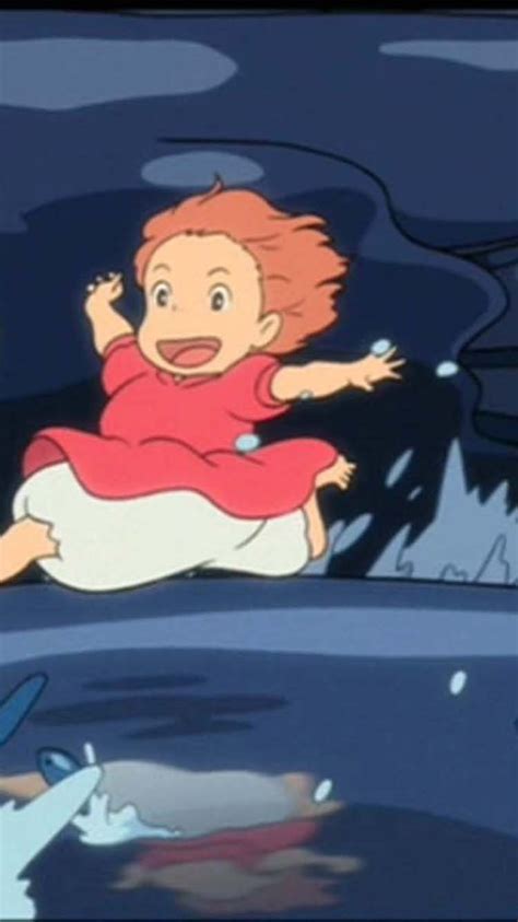 Ponyo on the Cliff by the Sea Phone Wallpaper - Ponyo on the Cliff by ...