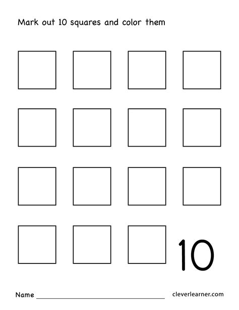 Number ten writing, counting and identification printable worksheets ...