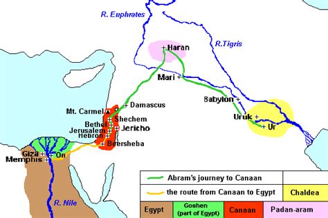 Map of Abraham's Journeys