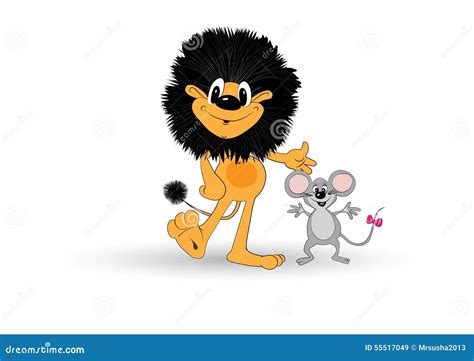 Lion And Mouse Stock Vector - Image: 55517049