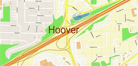 Hoover Alabama US Map Vector City Plan High Detailed Street Map ...