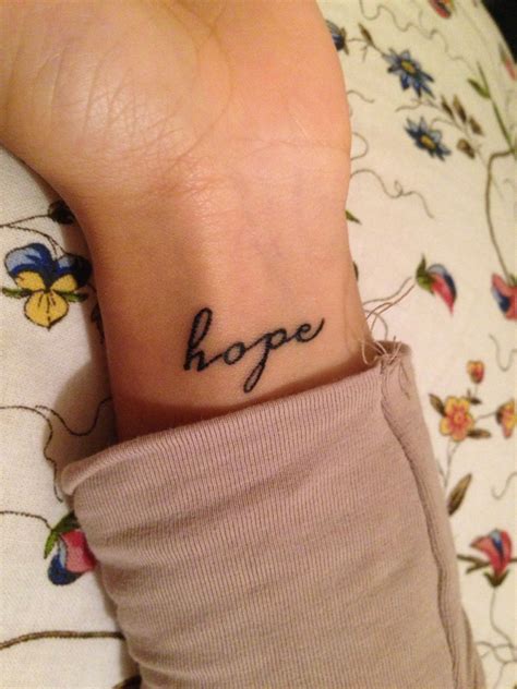 Hope tattoo wrist | Tattoos for women small meaningful, Cute tattoos on ...