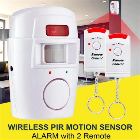 PIR Motion Sensor Alarm Wireless Home Garage Caravan 2 Remote Controls ...