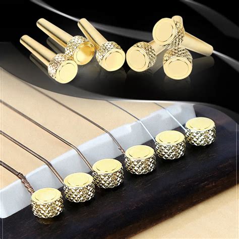 6PCS Folk Guitar Brass String Bridge Pins Pineapple Pattern Acoustic ...