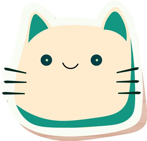 Isolated Cat Emoji Face In Sticker Style. 24502243 Vector Art at Vecteezy