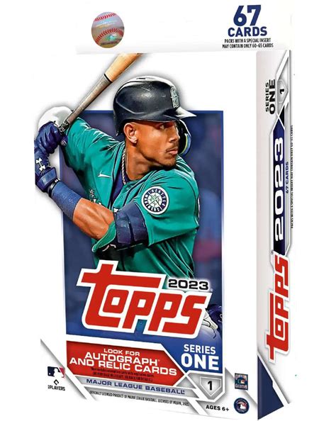 MLB Topps 2023 Series 1 Baseball Trading Card HANGER Box 67 Cards - ToyWiz