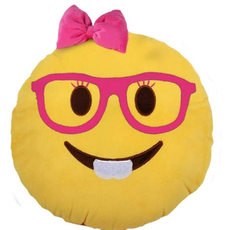 Emoji Nerd Girl Version 2 Plush Pillow - Walmart.com - Walmart.com