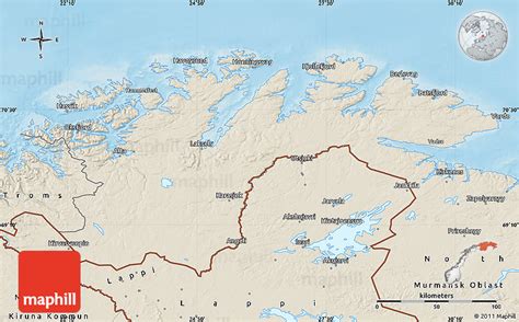 Shaded Relief Map of Finnmark