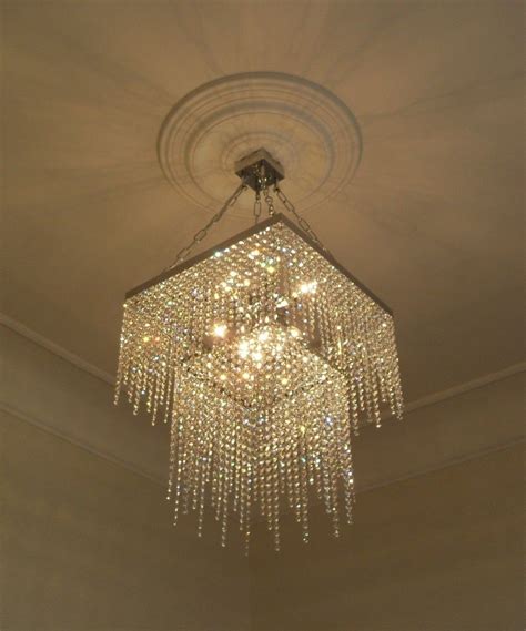 BESPOKE DOUBLE TIER SQUARE CRYSTAL CHANDELIER Faceted Crystal, Crystal ...