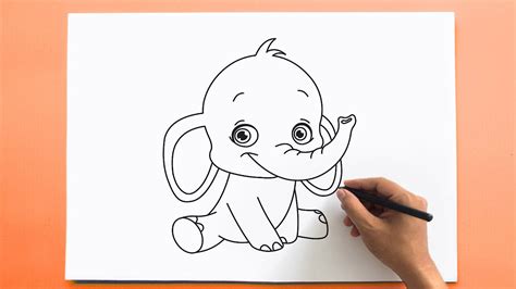 Cute Baby Elephant Drawing for Kids | How to Draw a baby Elephant easily