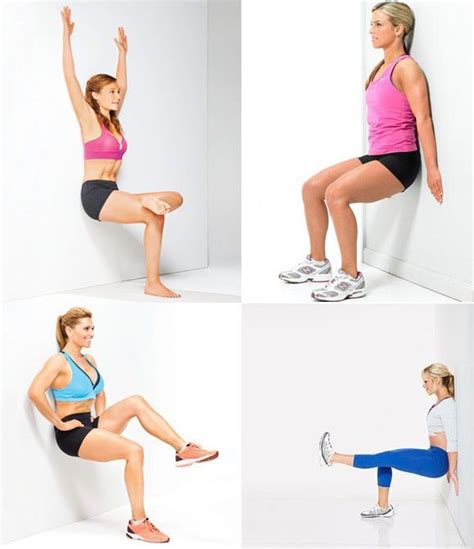 Wall sit variations | Wall workout, Whole body workouts, Fitness body