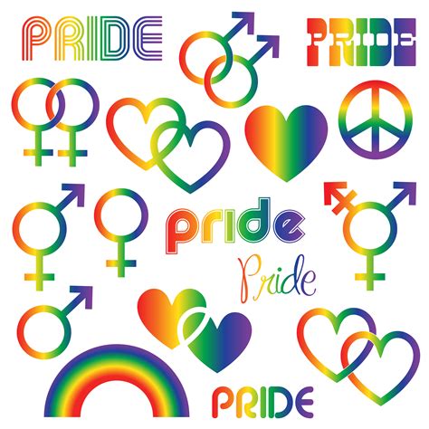 Gradient gay Pride icons clipart graphics 335492 Vector Art at Vecteezy