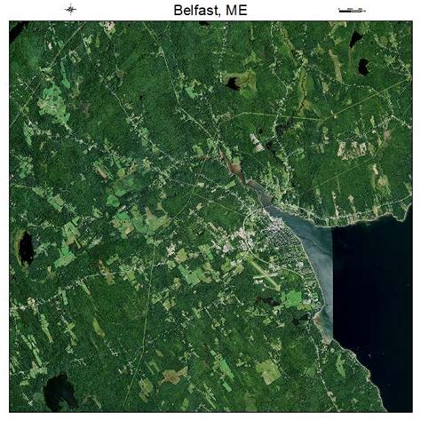 Aerial Photography Map of Belfast, ME Maine