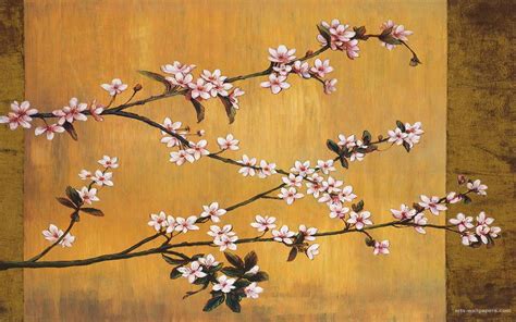 Cherry blossom wallpaper, Cherry blossom art, Cherry blossom painting