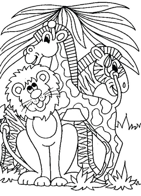 Jungle Animals Printable Coloring Pages - Printable Word Searches