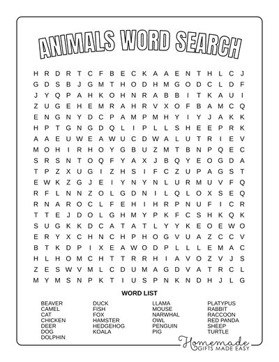 Best Free Word Search Printable Puzzles for Kids & Adults