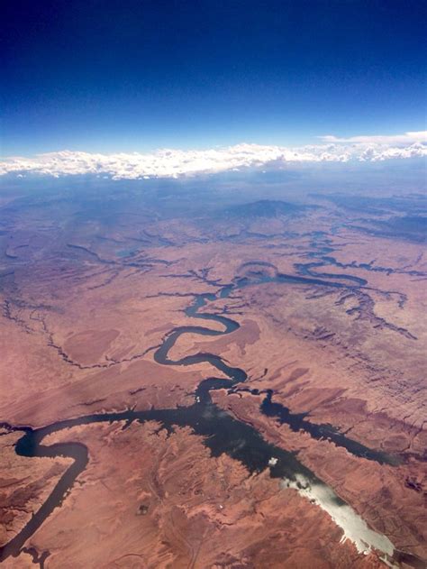 Aerial view of the Colorado River near Hall's Crossing, Utah | Aerial ...