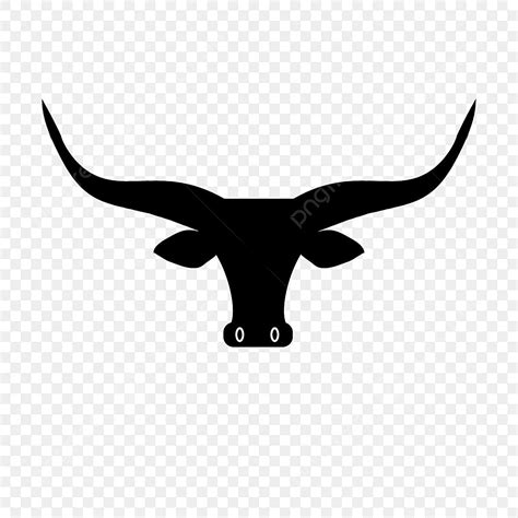 Bull Horns Silhouette Vector PNG, Bull Head Long Horn Bull Clip Art ...