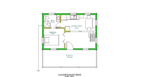 Adirondack Cabin Plans, 16'x24' with Cozy Loft and Front Porch, 1.5 ...