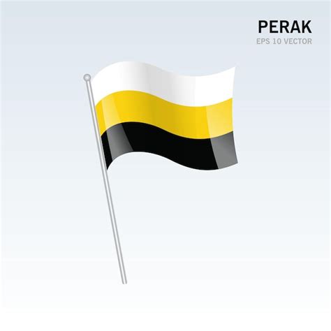 Premium Vector | Waving flag of perak state and federal territory of ...