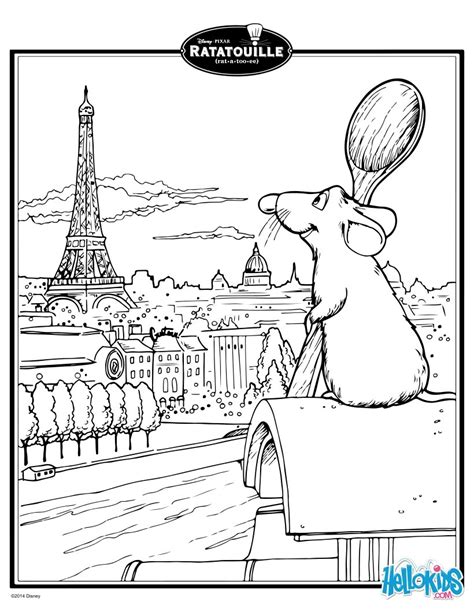 Ratatouille's remy in paris coloring pages - Hellokids.com