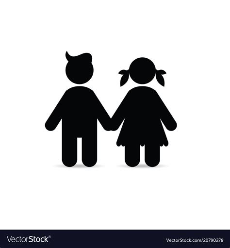 Children icon holding hands Royalty Free Vector Image