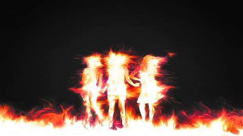 Fire Girls in Black background HD Wallpaper | Hd Wallpaper