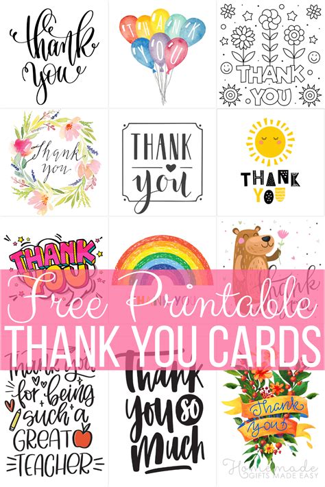 Free Printable Thank You Cards