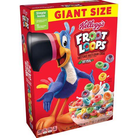 Kellogg's Froot Loops, Breakfast Cereal, Original, Giant Size, 27 Oz ...