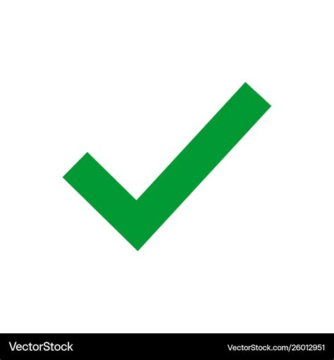 Green check mark icon tick symbol in color Vector Image