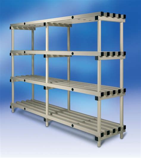 Premier Plastic Shelving - Single 4 Tier Shelf Unit | Seton