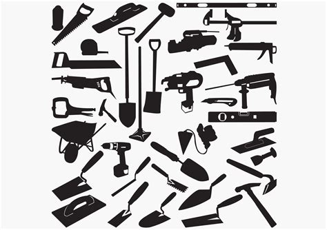 Masonry Tools Silhouettes Graphic by octopusgraphic · Creative Fabrica