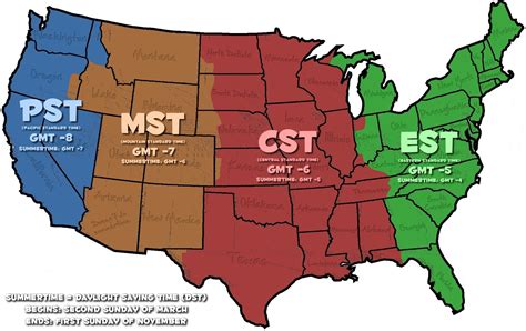 Free Printable Time Zone Map United States