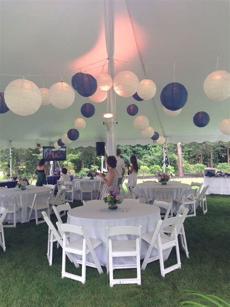 Tented blue and white graduation party | Backyard party | Pinterest ...