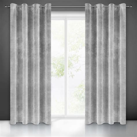 Plain silver velvet curtains - Ready made curtains Juellie Accessories