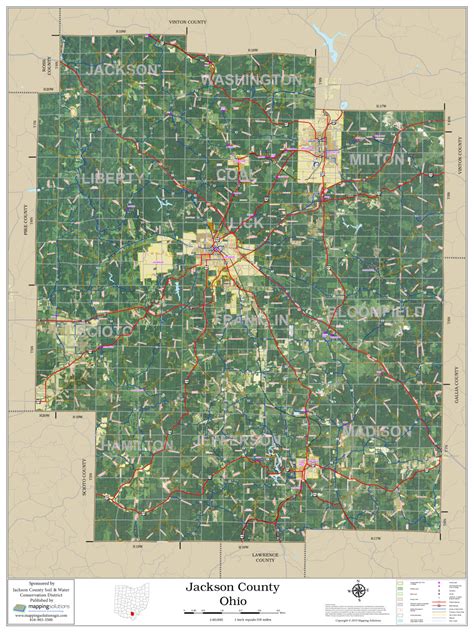 Jackson County Ohio 2023 Aerial Wall Map | Mapping Solutions