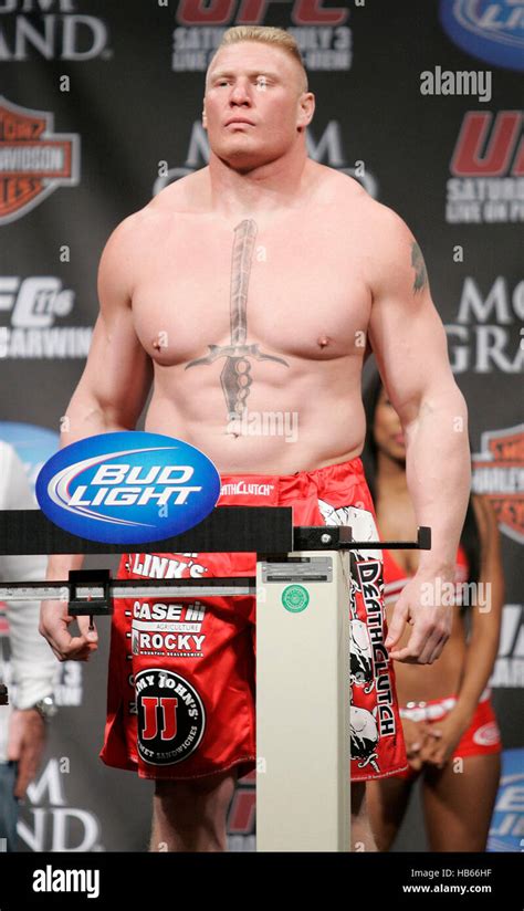 UFC fighter Brock Lesnar at the weigh ins for UFC 116 at the MGM Grand ...