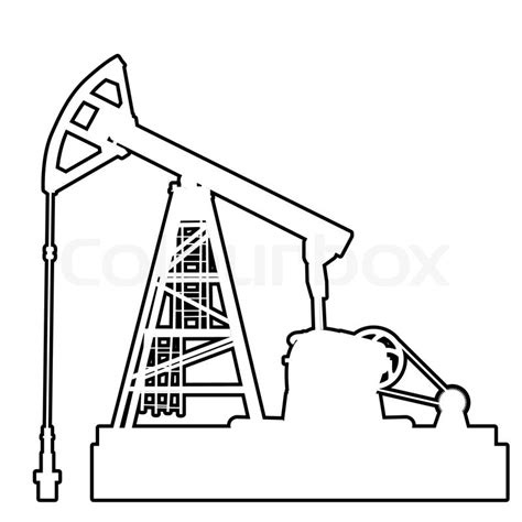 Oil pumpjack. Oil industry equipment. | Stock vector | Colourbox