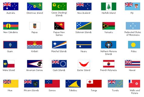 Design elements - Oceania flags | Artwork - Template | Flags From Oceania