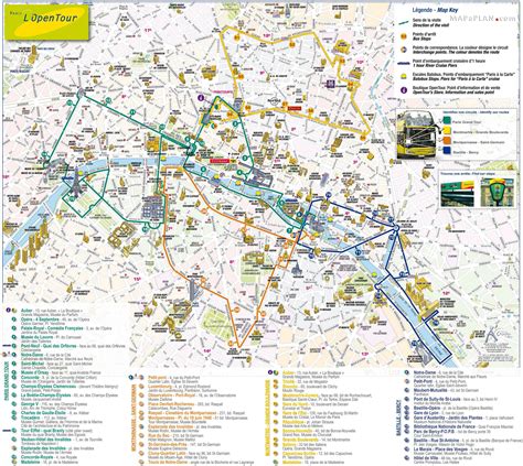 Paris open tour bus map - Open bus Paris map (Île-de-France - France)