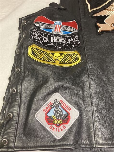 Harley Davidson HOG Patches Biker’s Club Leather Vest… - Gem