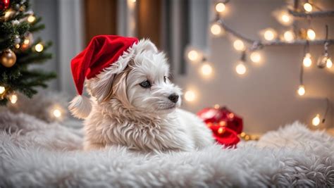 Premium AI Image | cute dog wearing santa hat