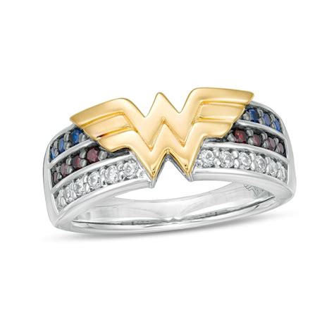 Wonder Woman™ 80th Anniversary Multi-Gemstone and 1/5 CT. T.W. Diamond ...