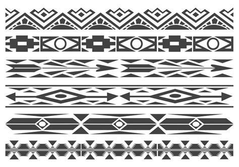 Free Monochrome Native American Pattern Vector Borders | Native ...