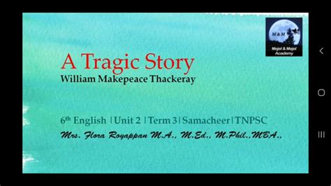 6th Standard - Poem , A Tragic Story. - YouTube