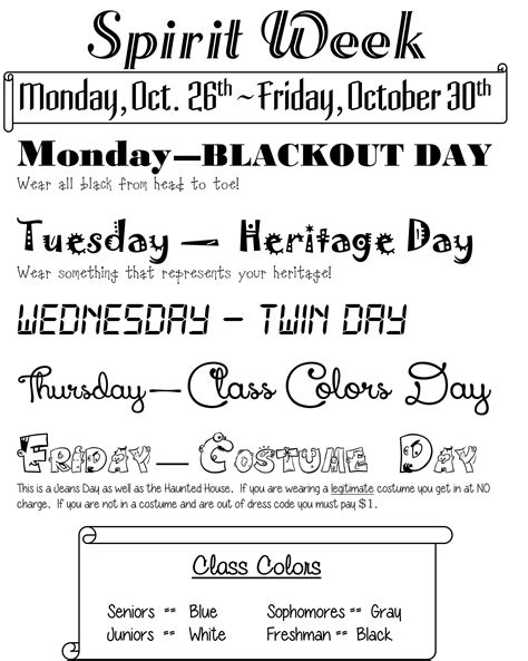 SIC chooses Spirit Week themes – Inlet Grove News