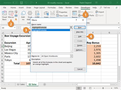 Edit Macros in Excel | CustomGuide