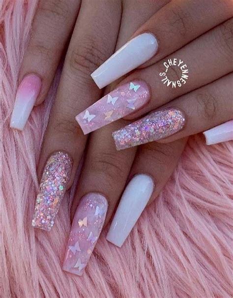 Soft Pink Glitter Nails : Why not try adding just a stripe of pink ...