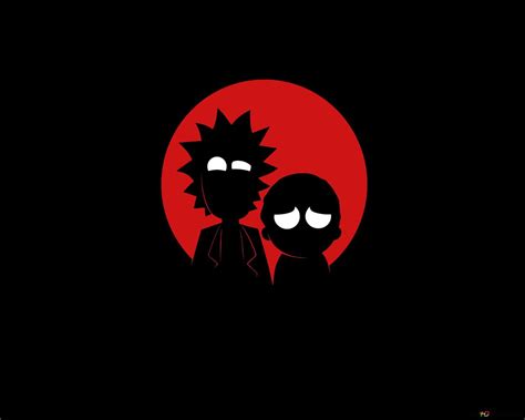 Rick and Morty cartoon characters black and white 2K wallpaper download